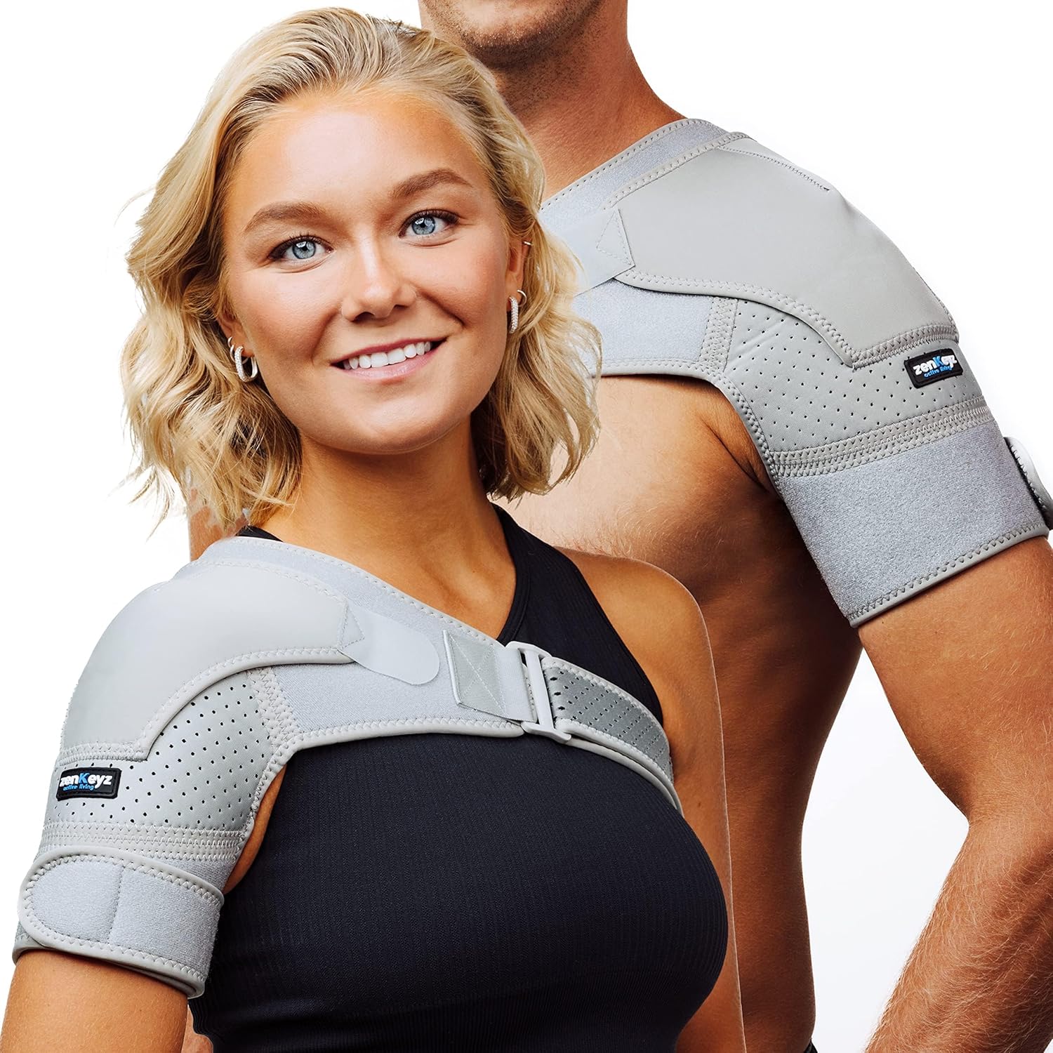 Shoulder Brace for Men and Women+ Bonus – for Torn Rotator Cuff Support,Tendonitis, Dislocation, Bursitis, Neoprene Shoulder Compression Sleeve Wrap by Zenkeyz - OutsideCool