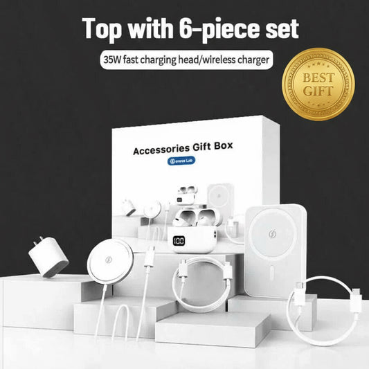 6-in-1 Magnetic Wireless Charging & Audio Set - 5000mAh Power Bank, 20W Fast Charge