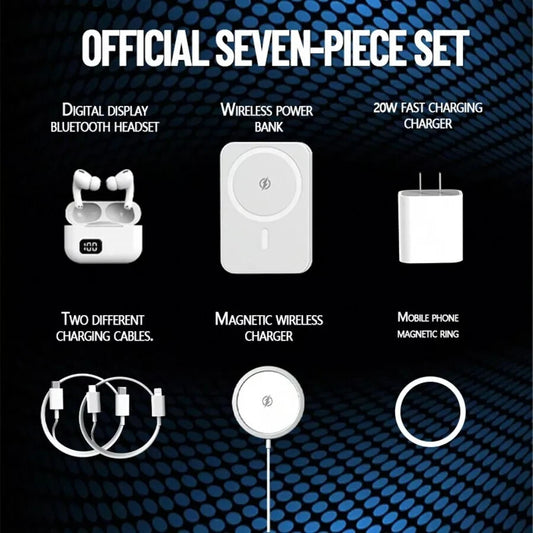 6-in-1 Magnetic Wireless Charging & Audio Set - 5000mAh Power Bank, 20W Fast Charge